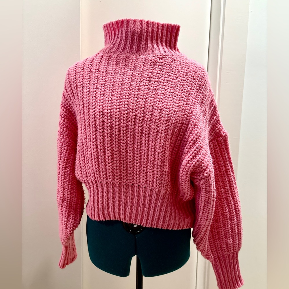 H&M Vibrant Pink Cowl Neck Sweater